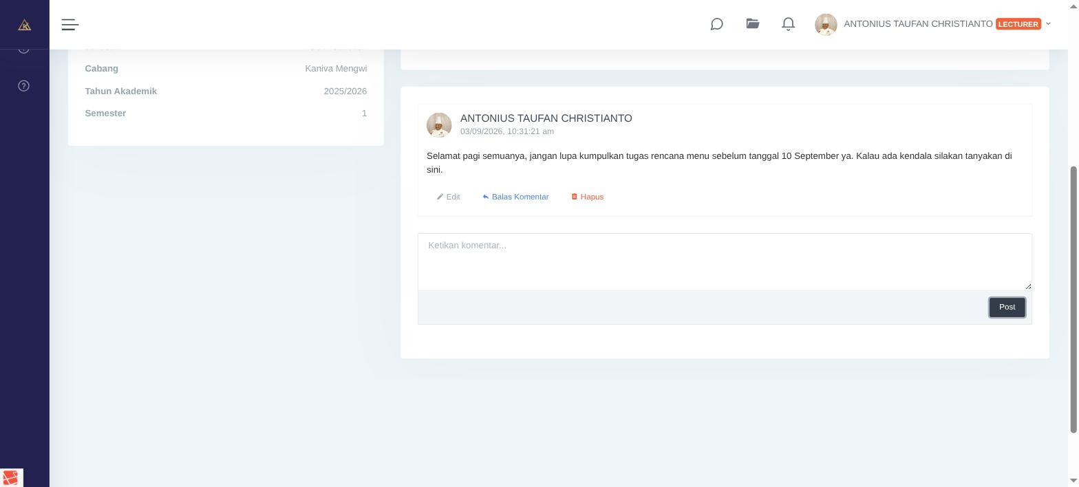 Komentar pada Forum Diskusi
