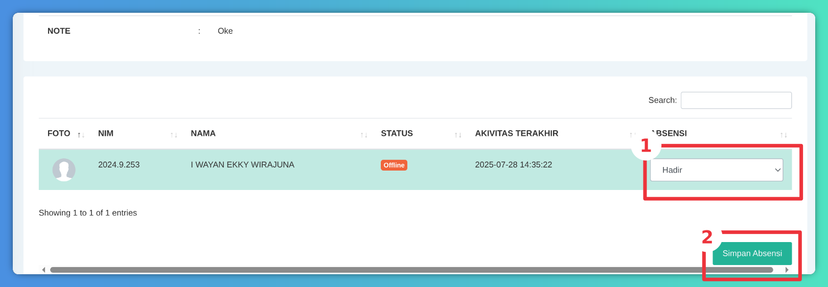 Absensi Tahap 4